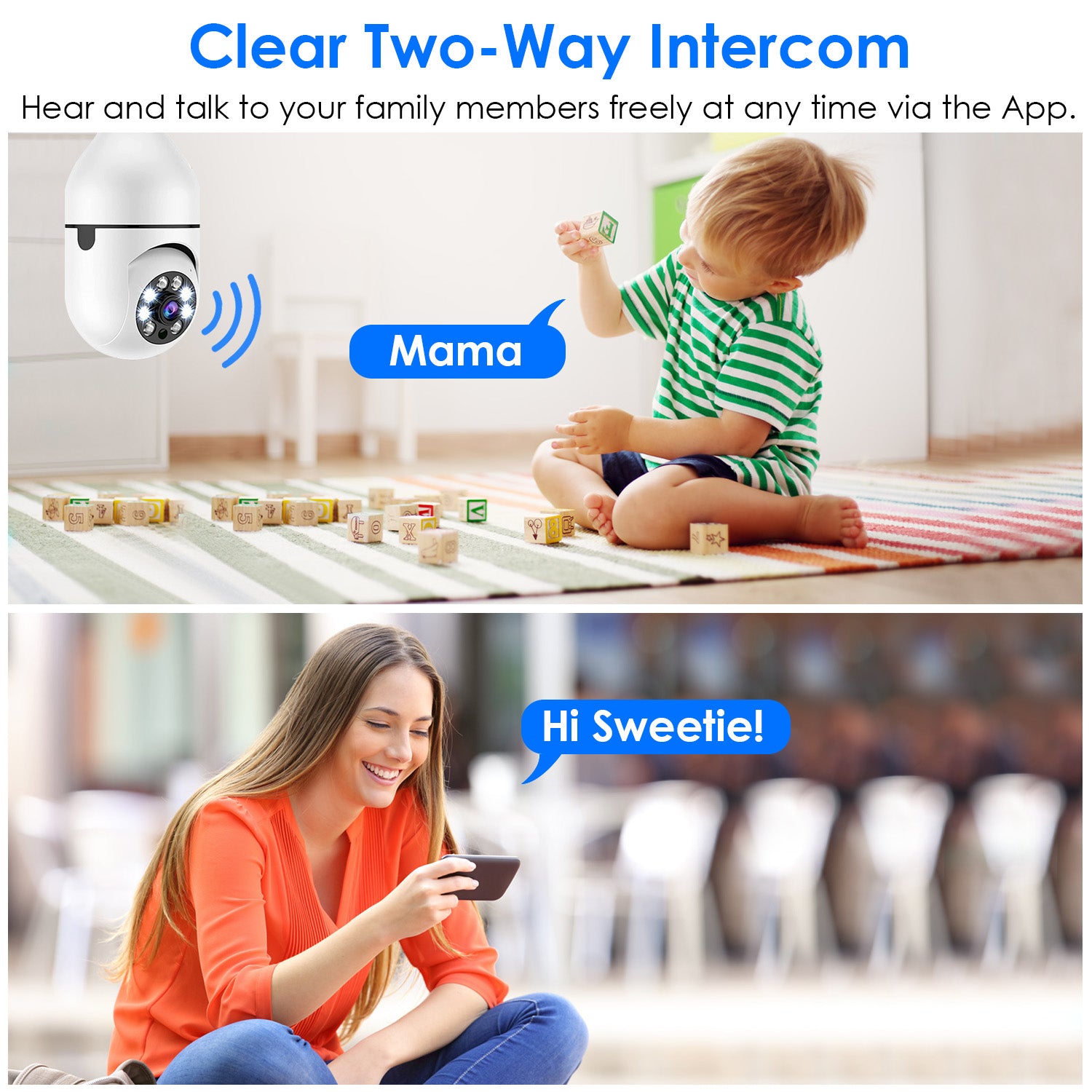 360° Smart WiFi Bulb Security Camera – 1080P Pan Tilt, Night Vision & 2-Way Audio