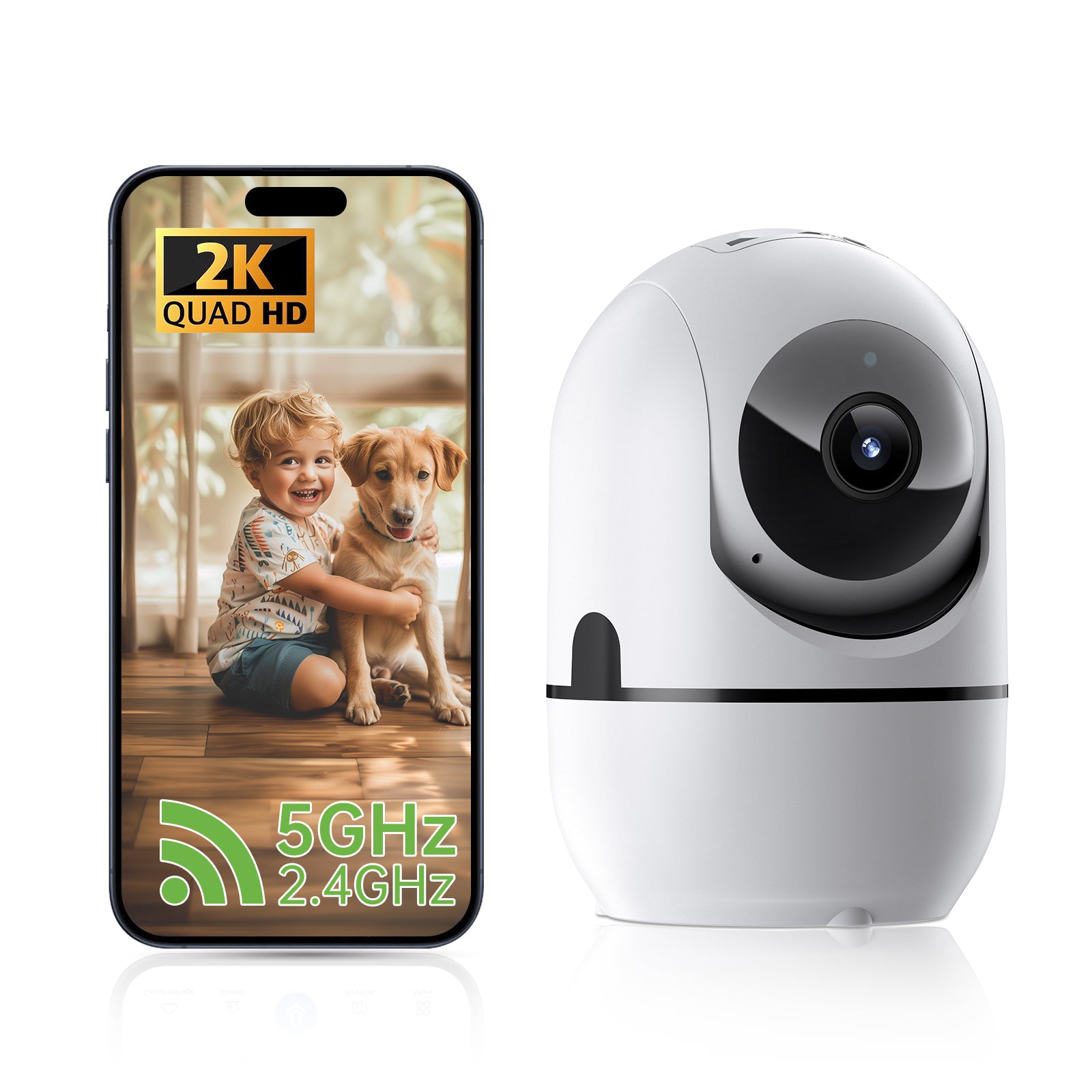 2K Smart PTZ WiFi Security Camera – 2-Way Video Call, AI Tracking & Night Vision