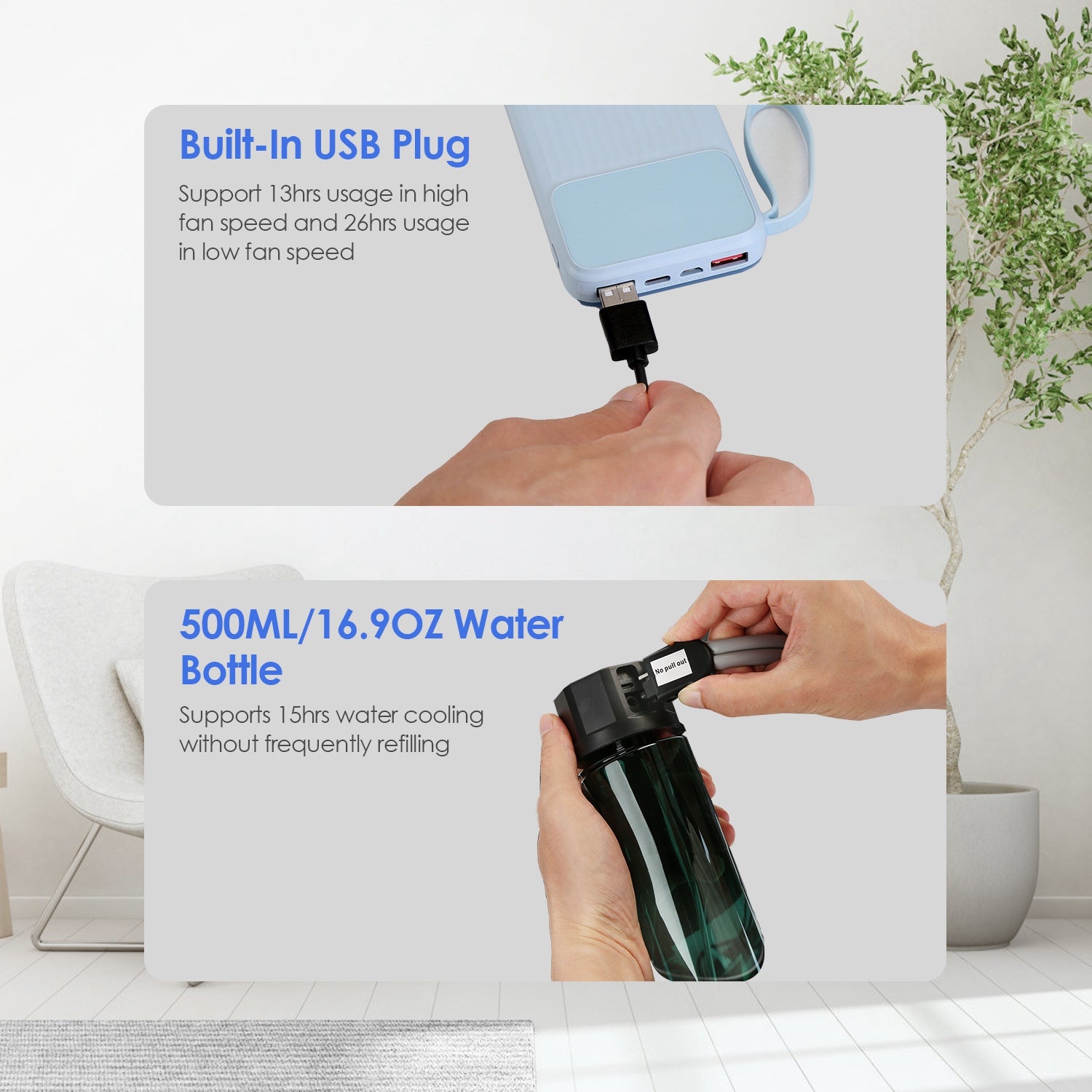 Cooling Seat Cushion with 3-Speed Fan & USB Power