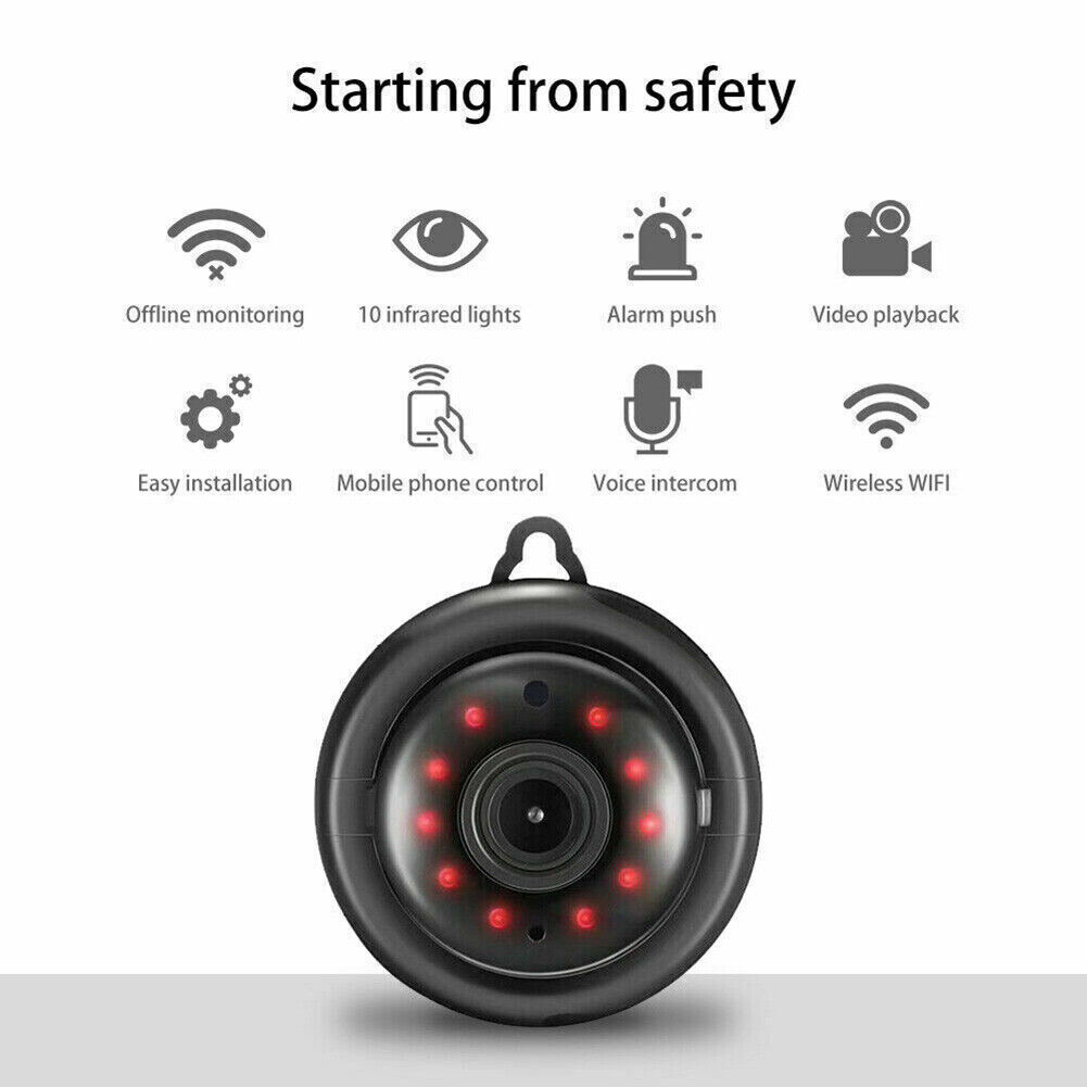 1080P Wireless Mini Security Camera – WiFi Night Vision Indoor & Outdoor CCTV Cam