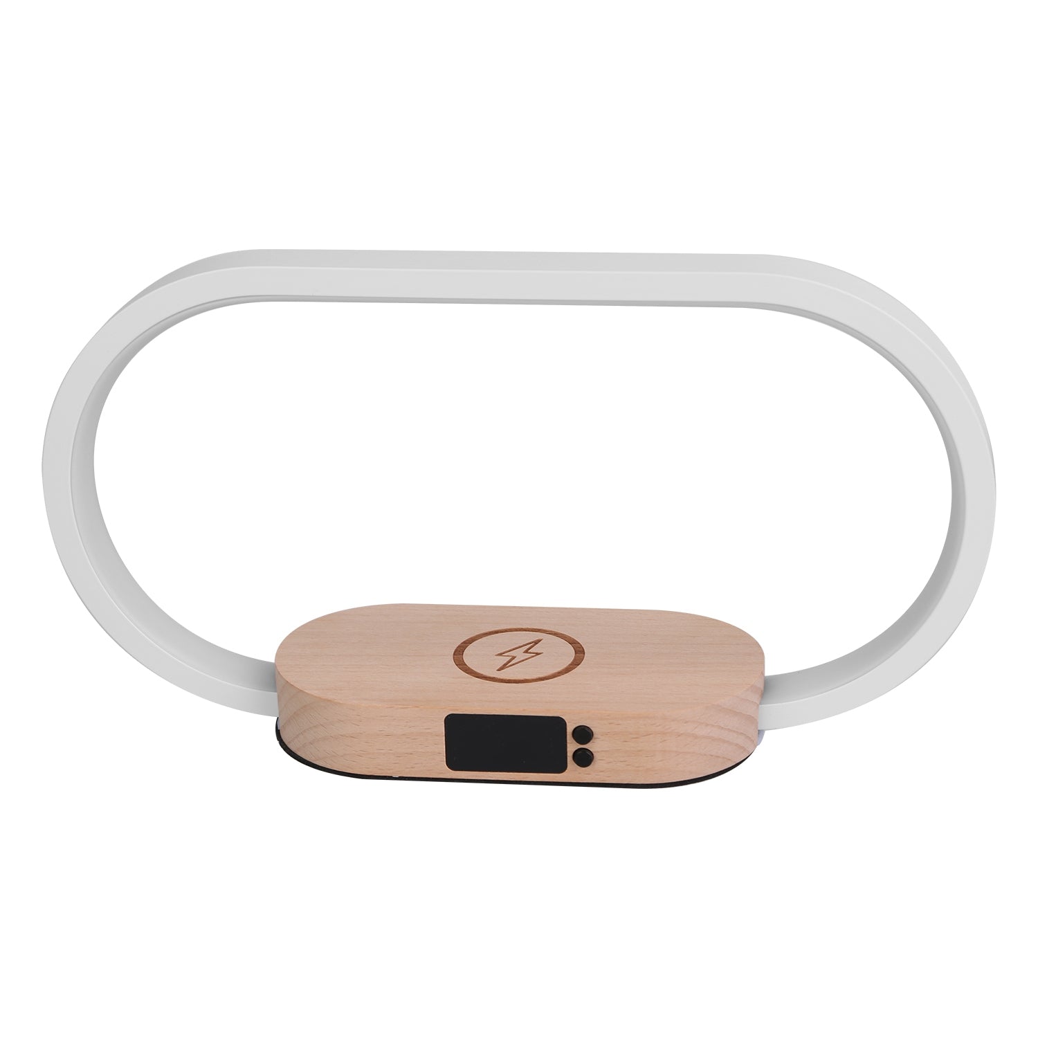 GlowCharge LED Bedside Lamp with Wireless Charging & Clock