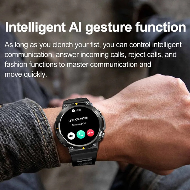 MAX18 Men Smartwatch AMOLED1.43inch Big Screen BT Calls Gesture Control Al Voice Sports Smart Watch Men