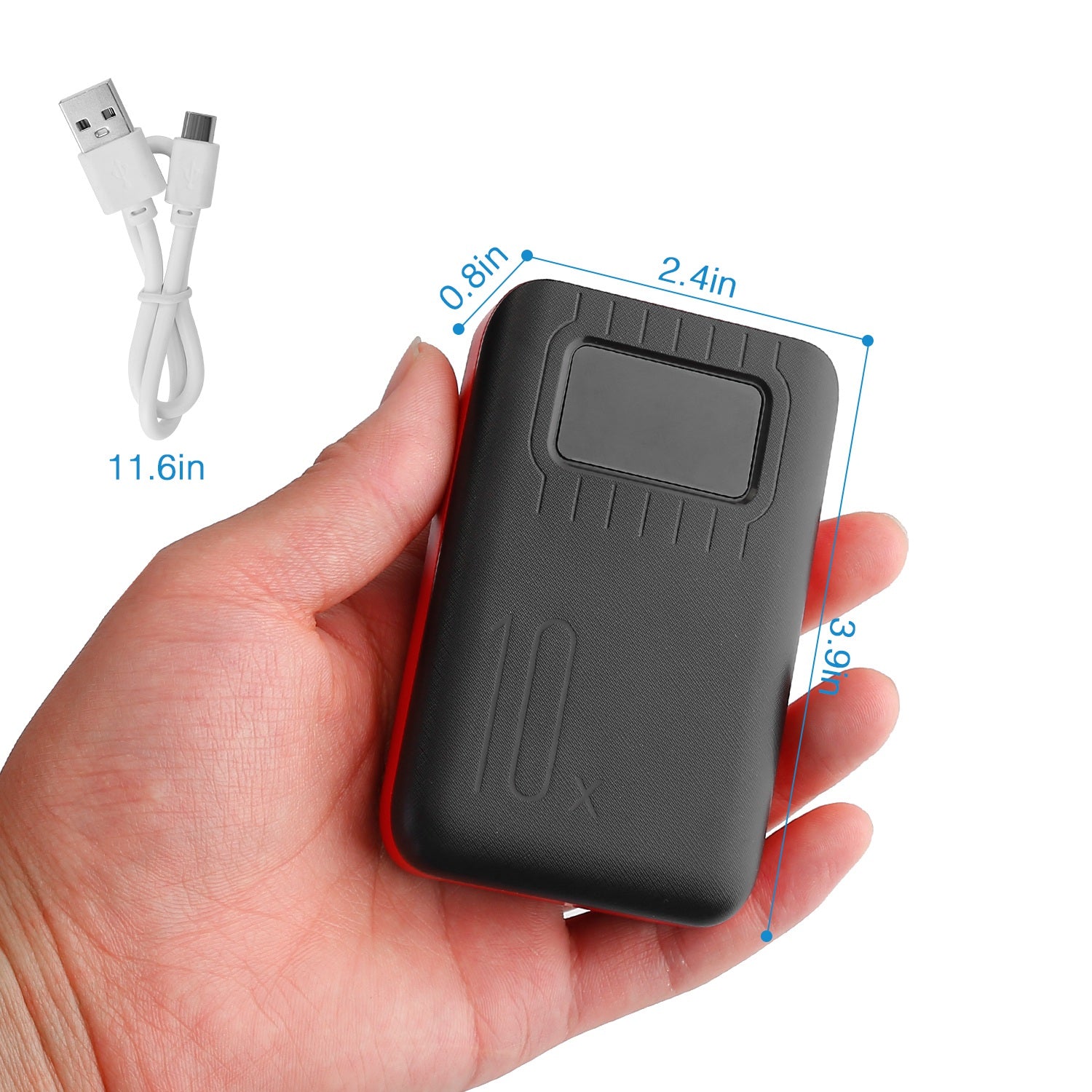 10,000mAh Dual USB Power Bank with LCD Display