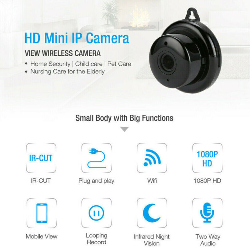 1080P Wireless Mini Security Camera – WiFi Night Vision Indoor & Outdoor CCTV Cam