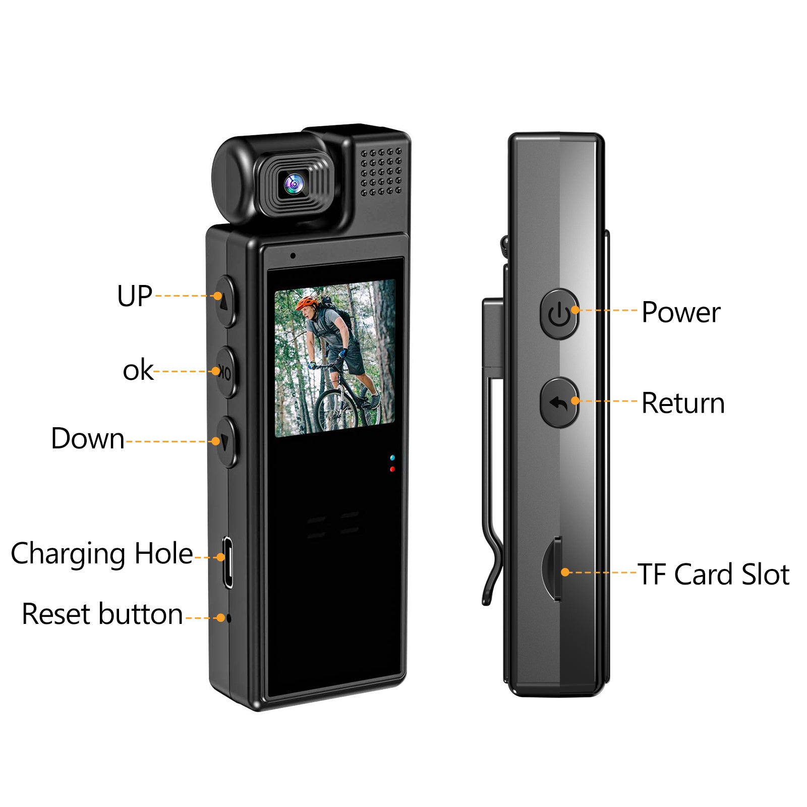 1080P Portable Body Camera – Rotatable Lens, Wearable Clip Recorder & Meeting Video Capture