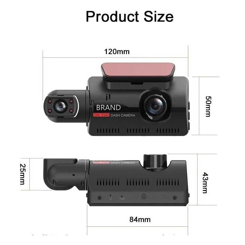 DualVision 1080P WiFi Dash Cam – Front & Cabin Recording
