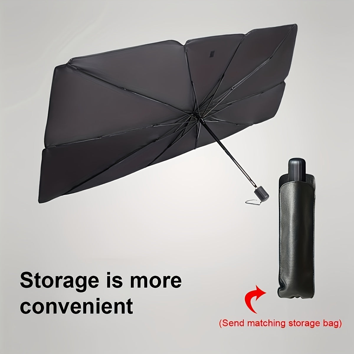 UPF50+ Roll-Up Car Windshield Sunshade – UV Protection & Heat Blocking Front Window Cover