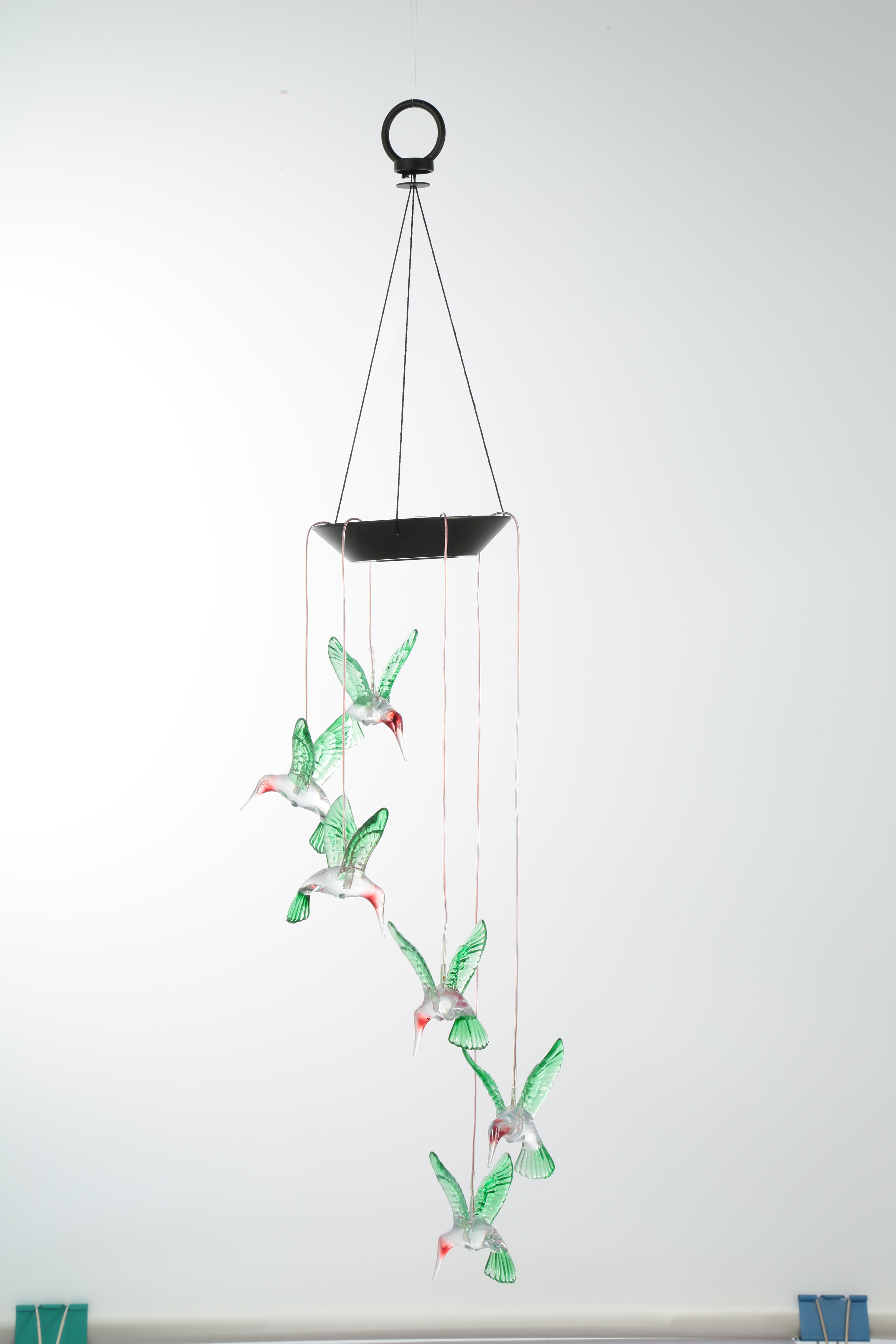 2-Pack Solar Hummingbird Wind Chimes – Color-Changing Waterproof Garden Decor
