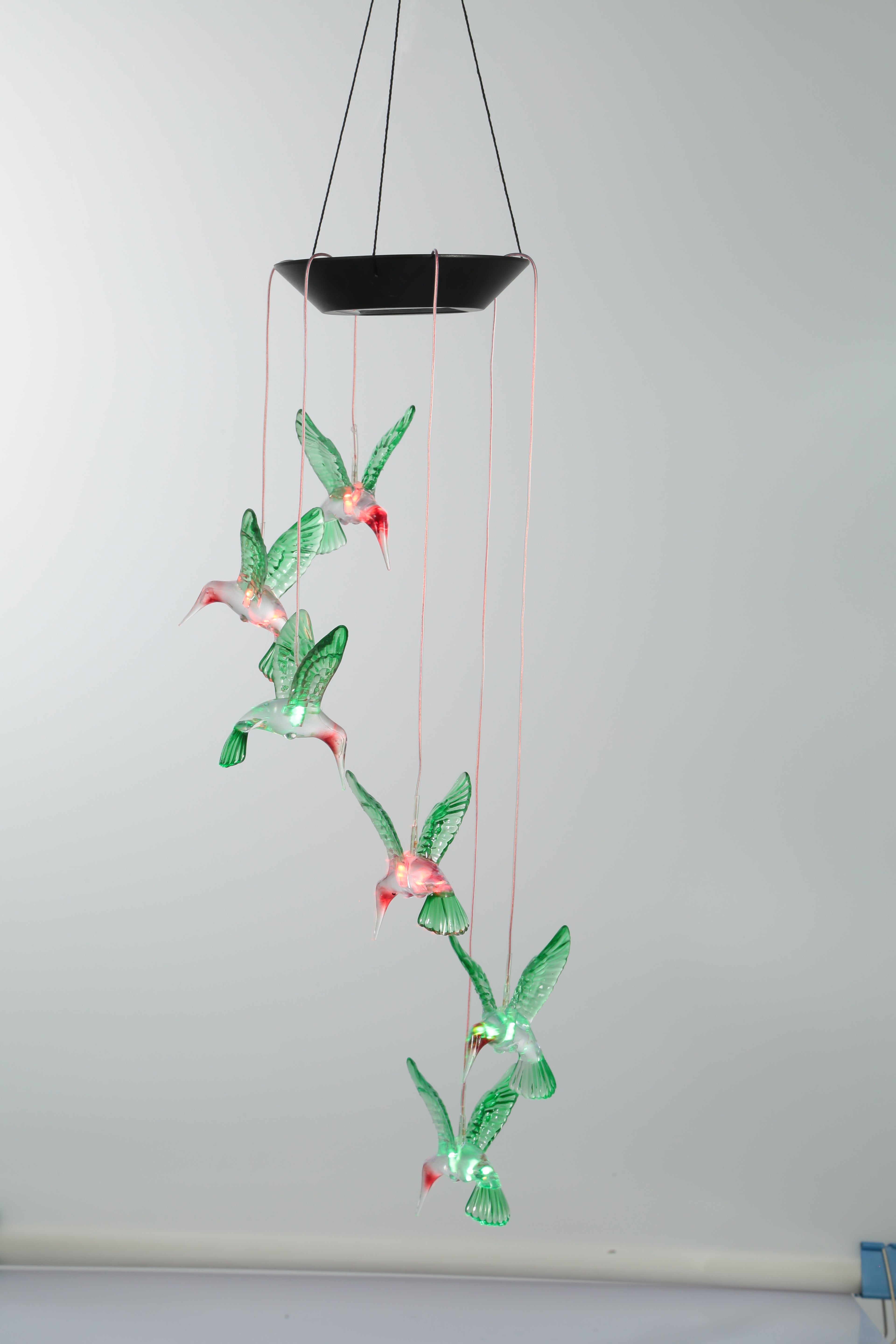 2-Pack Solar Hummingbird Wind Chimes – Color-Changing Waterproof Garden Decor