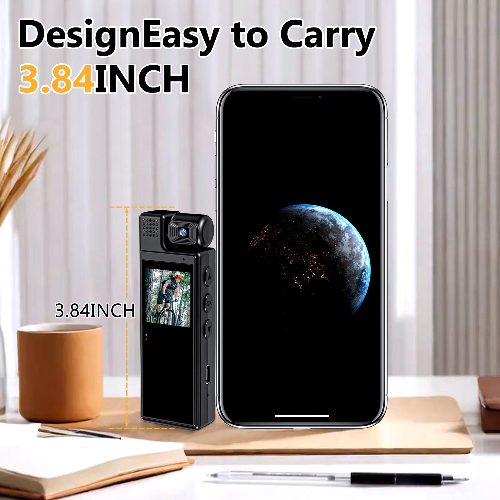 1080P Portable Body Camera – Rotatable Lens, Wearable Clip Recorder & Meeting Video Capture