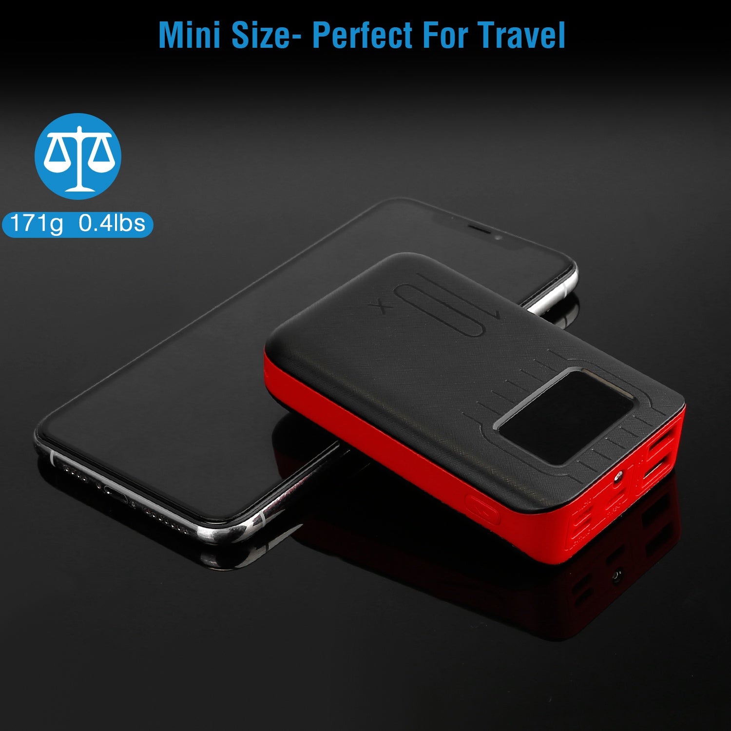 10,000mAh Dual USB Power Bank with LCD Display