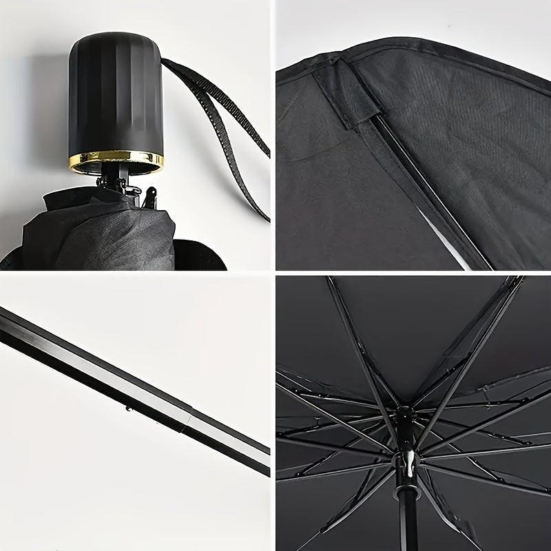 UPF50+ Roll-Up Car Windshield Sunshade – UV Protection & Heat Blocking Front Window Cover