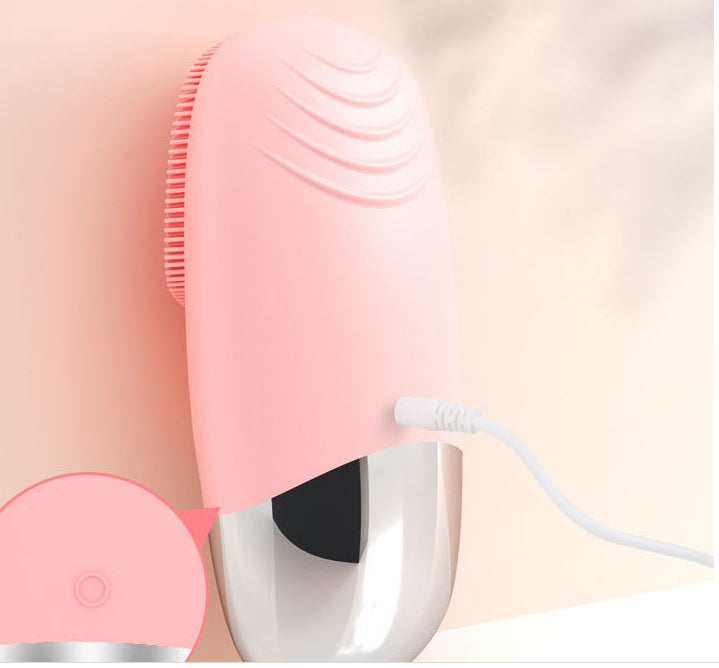 Sonic Silicone Facial Cleansing Brush – Mini Electric Face Cleanser & Skin Massager