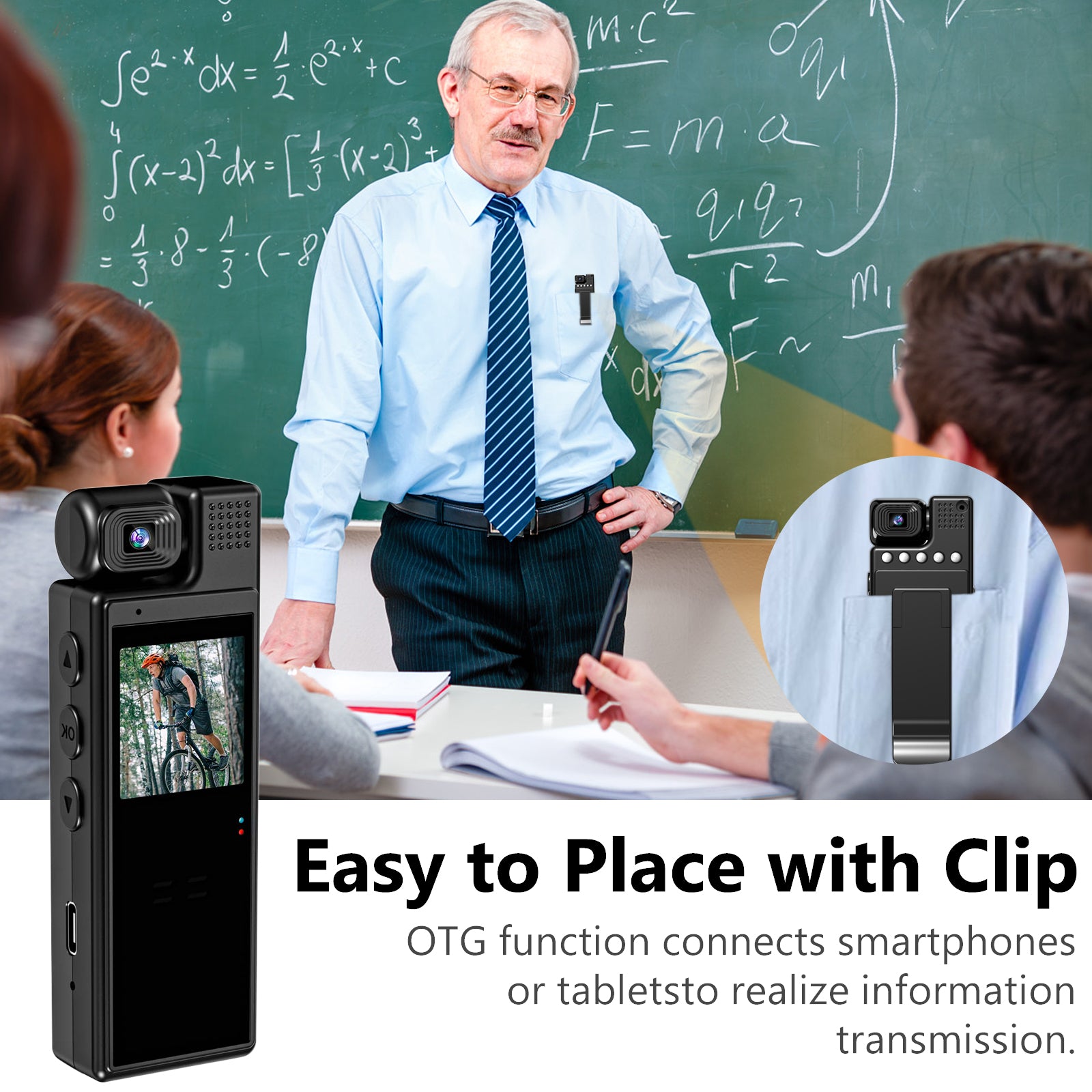 1080P Portable Body Camera – Rotatable Lens, Wearable Clip Recorder & Meeting Video Capture